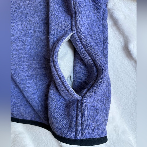 LL Bean 1/4 Snap Purple Fleece Sweater Pullover - Girls Size 6-7 - Picture 4 of 8